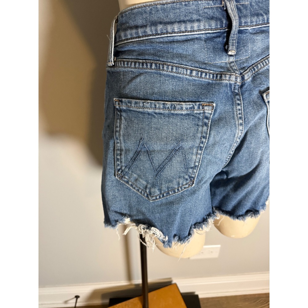 MOTHER Superior The Skipper Short N Long Chew Distressed Denim Shorts Blue 25 - Picture 11 of 12